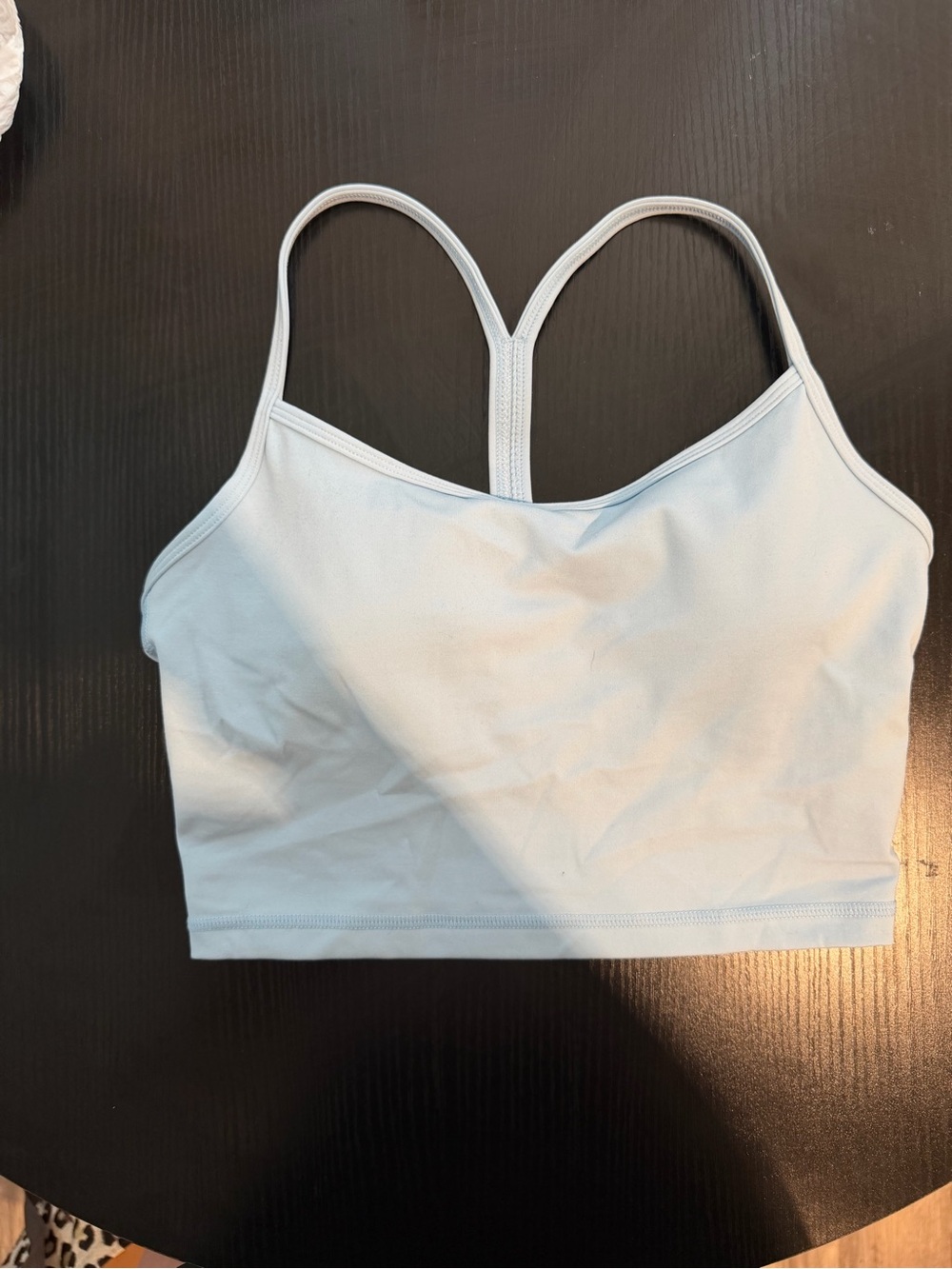 NWOT powder blue Racerback Sports Bra Crop Top - Picture 2 of 4